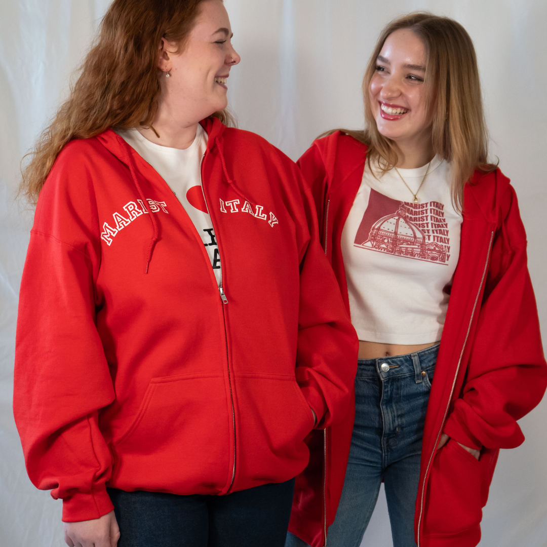 Red Zip-Up Sweatshirt