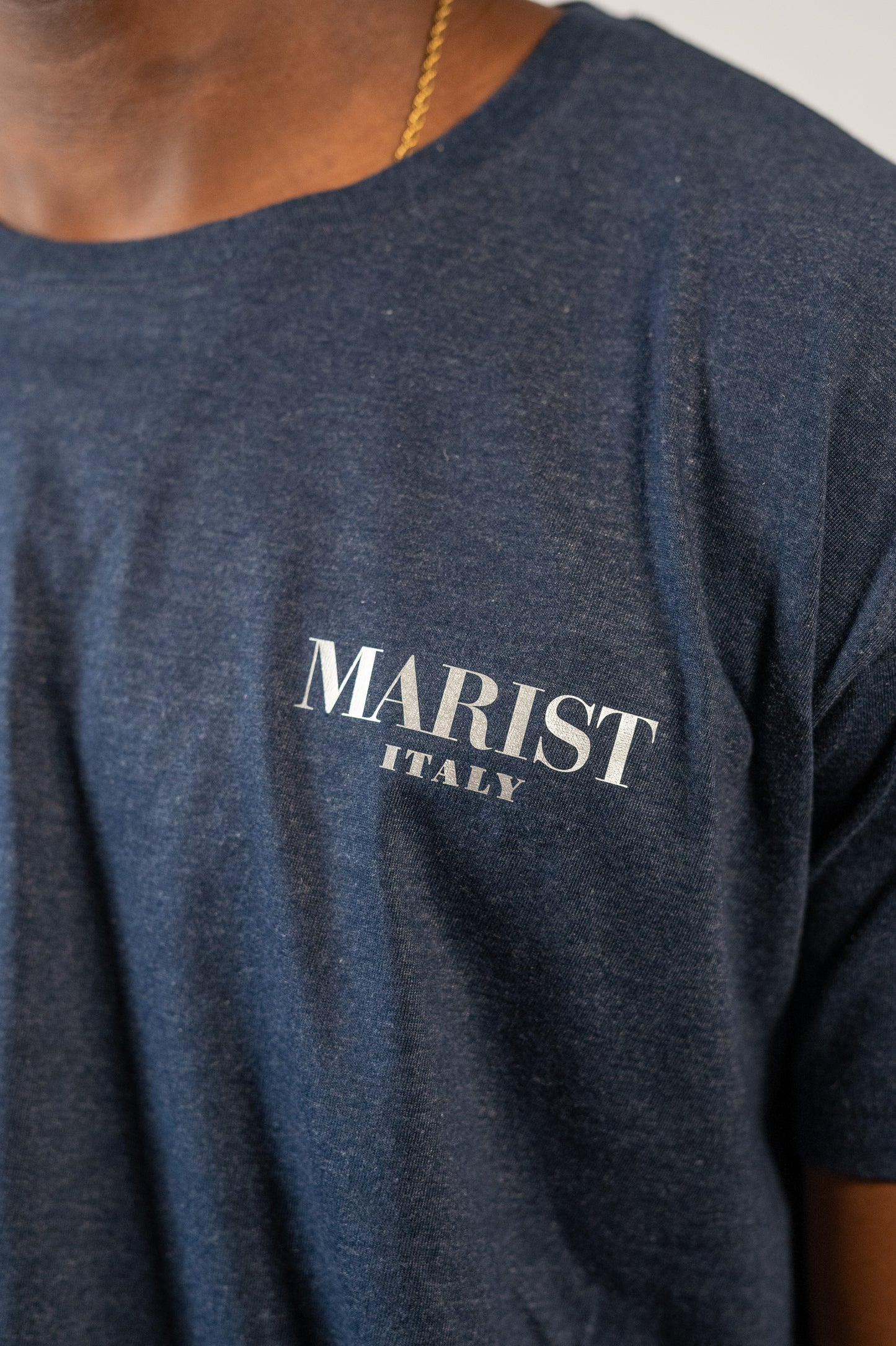 Metallic Logo Tee in Red or Blue