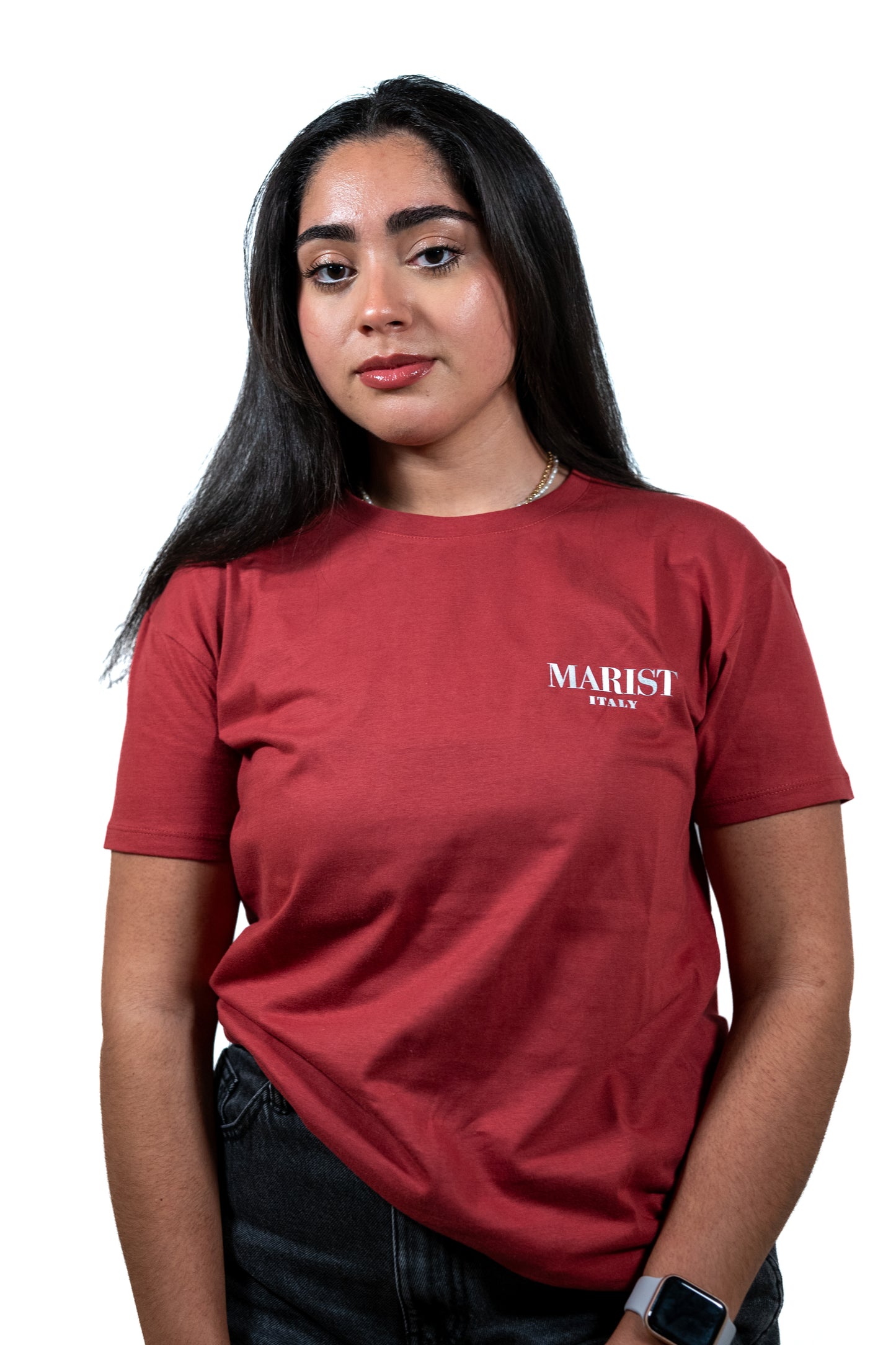 Metallic Logo Tee in Red or Blue