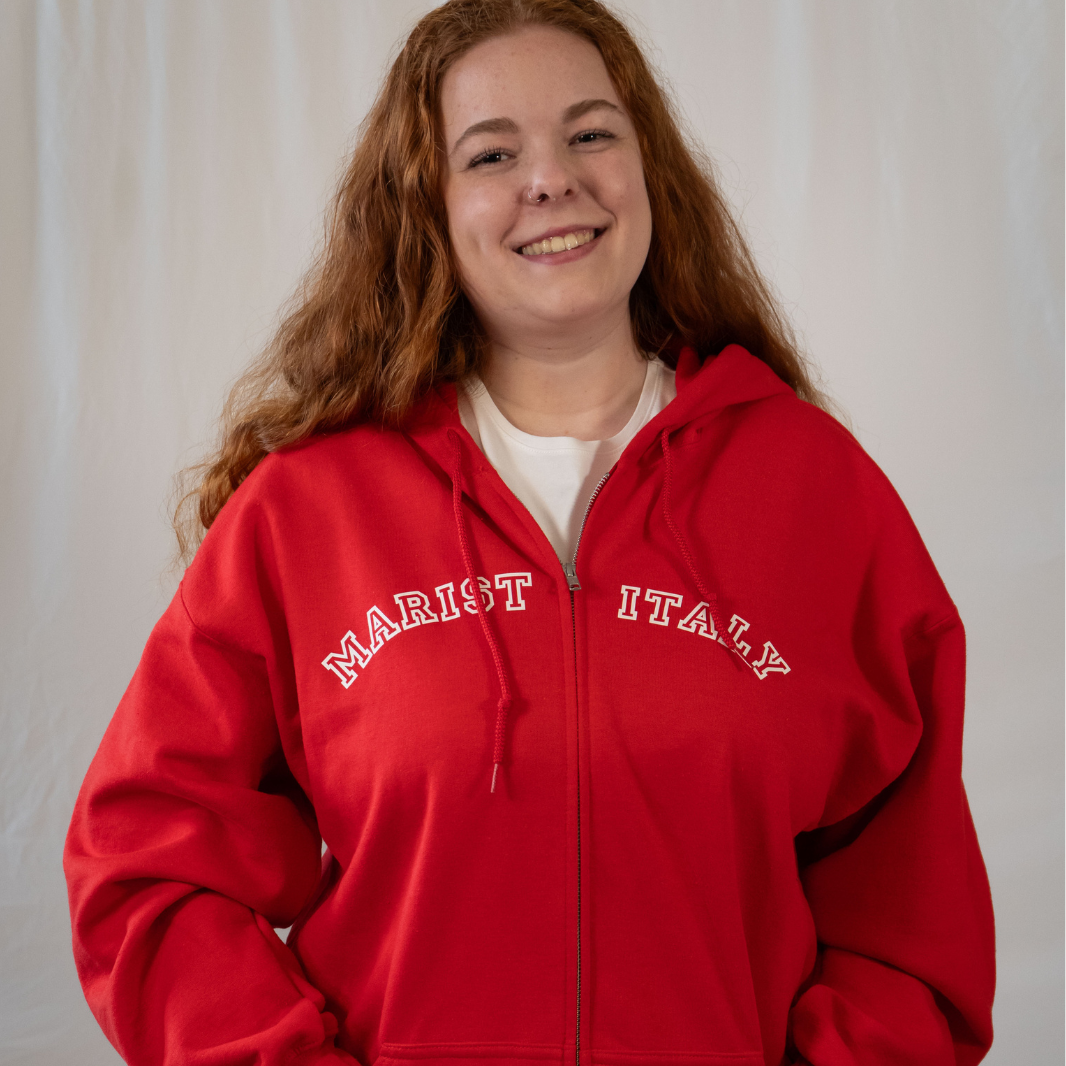 Red Zip-Up Sweatshirt