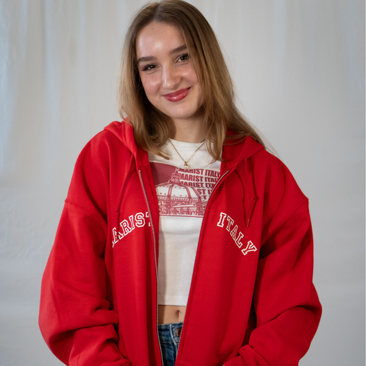 Red Zip-Up Sweatshirt