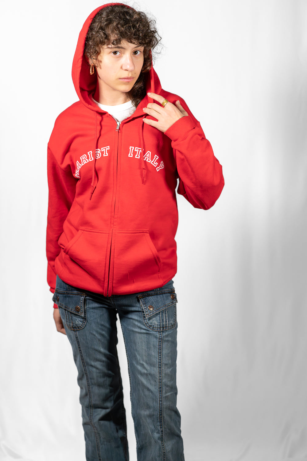 Red Zip Up Sweatshirt